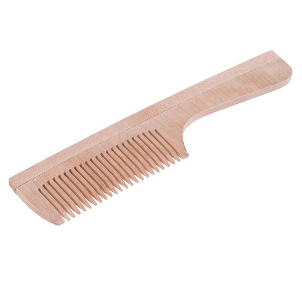 Wooden hairbrush isolated on white — Stock Photo, Image