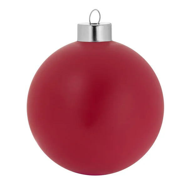 Bola de decoração de Natal vermelho isolado no branco — Fotografia de Stock