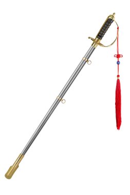 Kılıç beyaz arkaplanda izole edilmiş kılıflarda