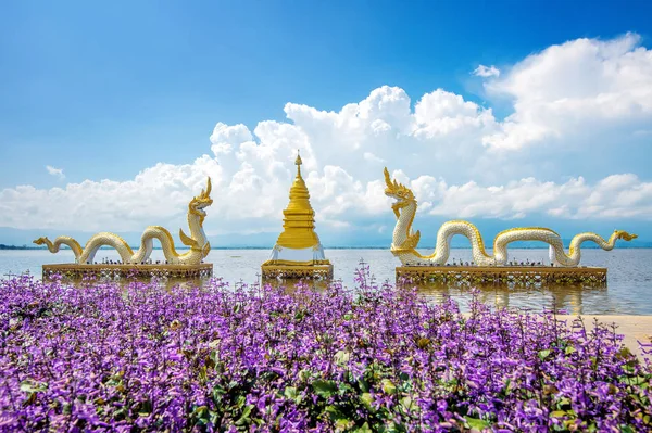 Кван Пхаяо (озеро Пхаяо) является популярной природной достопримечательностью в Пхаяо. Ориентир Пхаяо в Таиланде . — стоковое фото