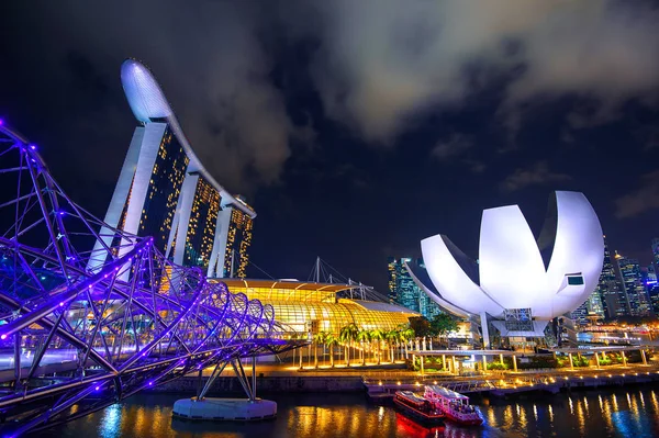 Panoráma Singapuru na Marina bay. — Stock fotografie
