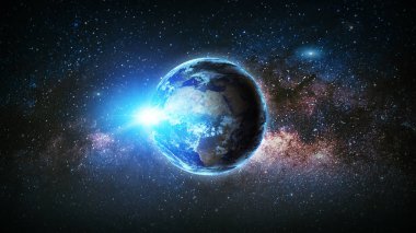 Dünya ve galaksi. Bu görüntü nasa tarafından döşenmiş unsurları.