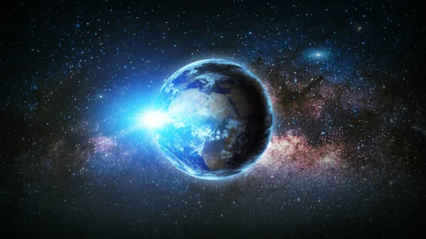 Dünya ve galaksi. Bu görüntü nasa tarafından döşenmiş unsurları.