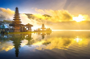 pura ulun danu bratan temple in Bali, indonesia. clipart