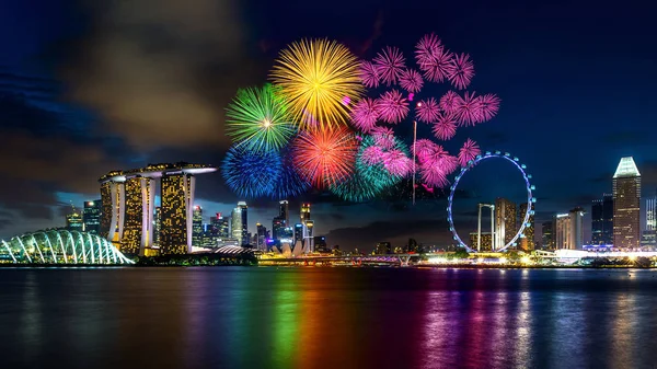 Feuerwerk in Singapore. — Stockfoto