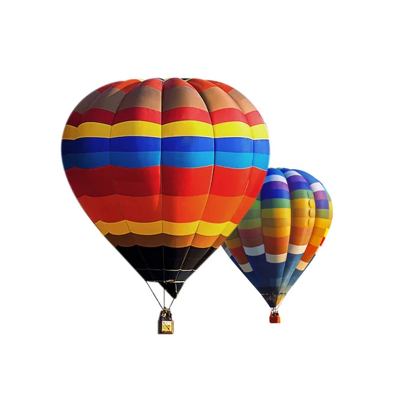 Globos de aire caliente de colores aislados sobre fondo blanco . — Foto de Stock