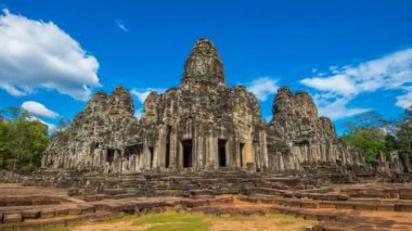 Bayon Timelapse Tapınağı'nda Angkor Wat, Siem Reap, Kamboçya.