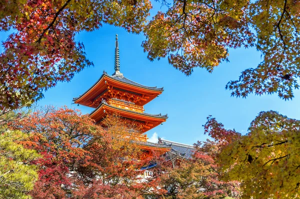 清水-研究在秋季, 京都在日本. — 图库照片