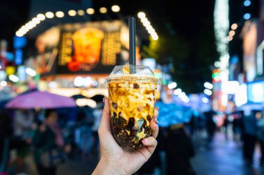 Taipei, Tayvan 'da baloncuklu Tayvan inci çayı