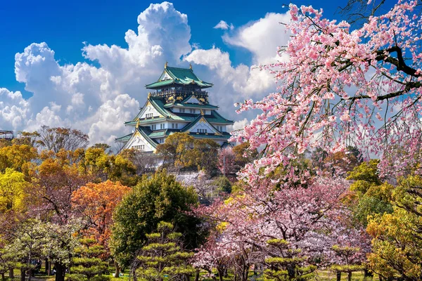 大阪市の桜と城,日本. — ストック写真