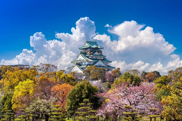 大阪市の桜と城,日本. — ストック写真