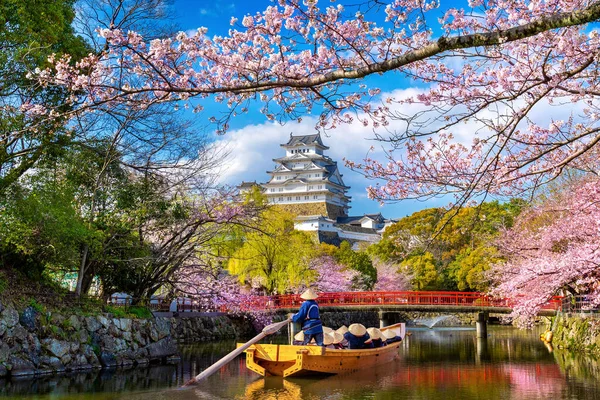 Himeji Kiraz Çiçekleri Kale Japonya — Stok fotoğraf