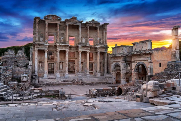 Celsus Bibliotek Efesos Antika Stad Izmir Turkiet — Stockfoto