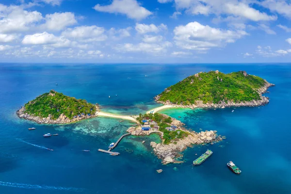 Vista Aérea Isla Koh Nangyuan Surat Thani Tailandia — Foto de Stock