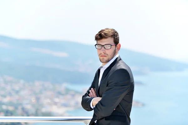 Young man in casual suit