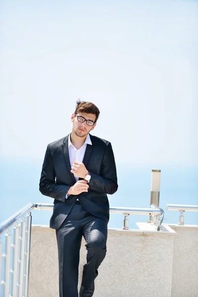 Young man in casual suit