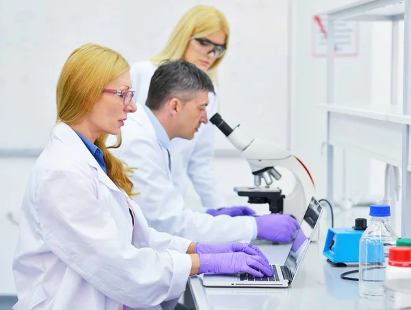 Grupo Personas Que Trabajan Laboratorio — Foto de Stock