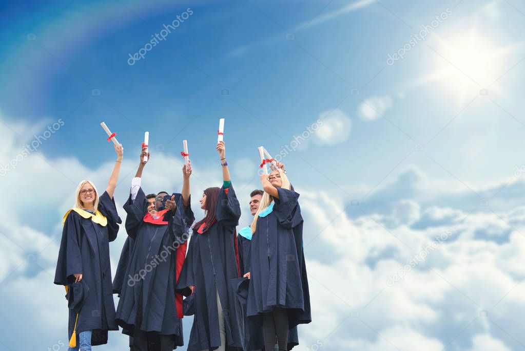 education, graduation and people concept 