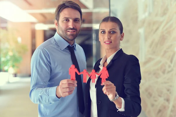 Empresa tecnologia de pessoas e conceito de trabalho em equipe negócio sorridente — Fotografia de Stock