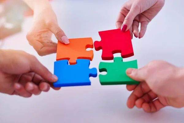 Conexión de negocios Equipo corporativo Jigsaw Puzzle Concep — Foto de Stock