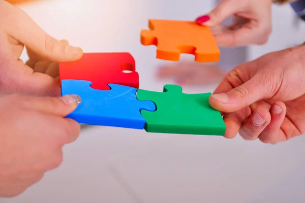 Business Connection Corporate Team Jigsaw Puzzle Concep — Stock Photo, Image