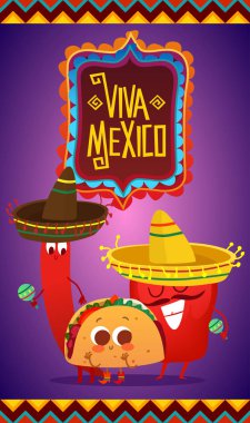 biber ve komik surat ile tacos.