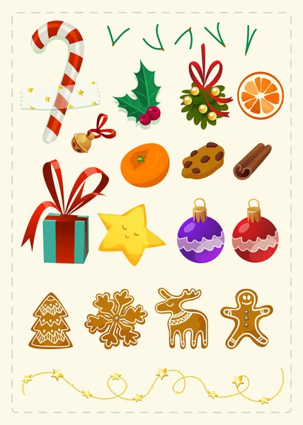 Merry Christmas and Happy New Year stickers — Stock Vector