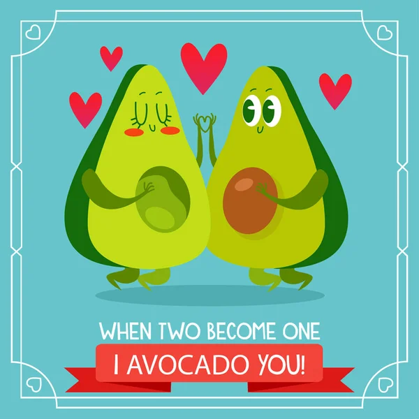 Paar grappige avocado 's — Stockvector
