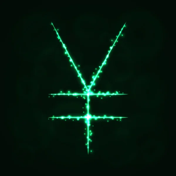 Yen işareti ışıkları silüeti — Stok Vektör