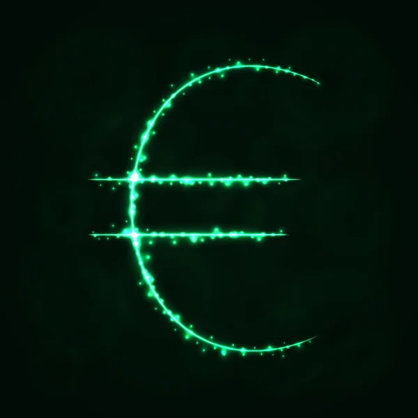 Símbolo Euro silhueta de luzes —  Vetores de Stock
