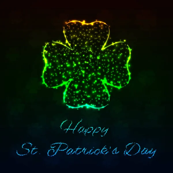 Gelukkig Saint Patricks dag achtergrond silhouet van lichten — Stockvector