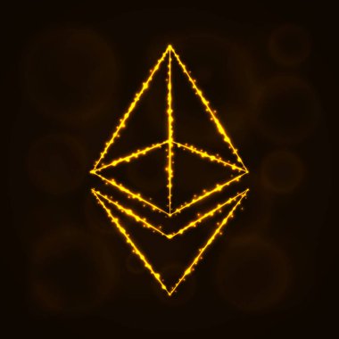 Ethereum dijital para siluet ışıkların.