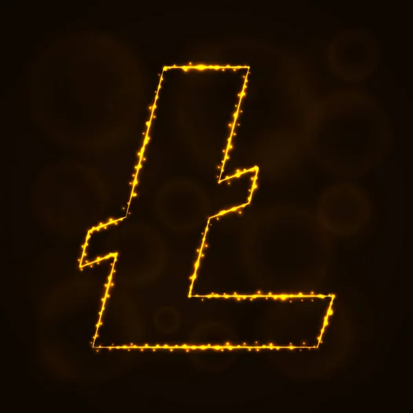 ライトの Litecoin デジタル通貨シルエット. — ストックベクタ