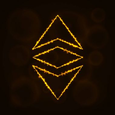 Ethereum klasik para birimi siluet ışıkların.