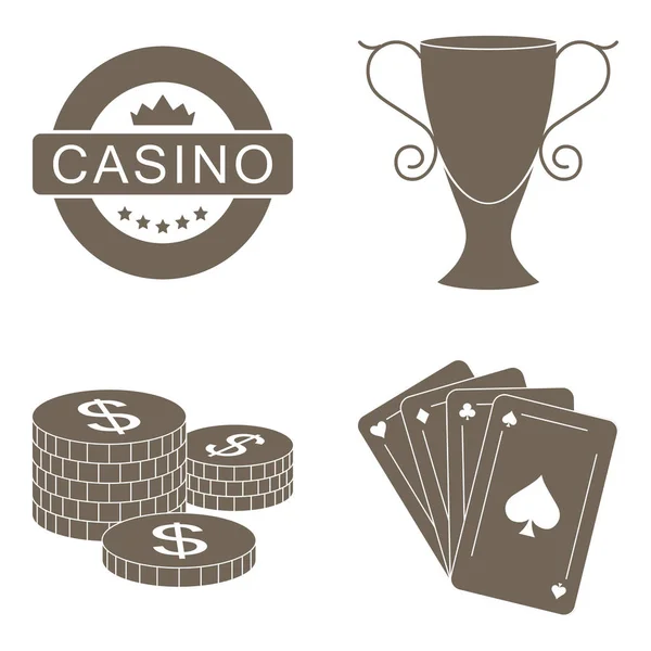 Простой набор иконок, связанных с азартными играми . — стоковый вектор