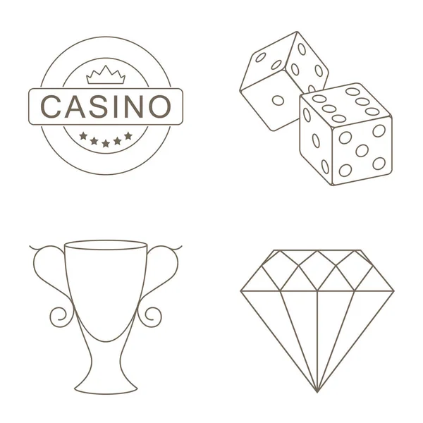 Juego simple de juegos de azar relacionados con iconos de línea vectorial. — Vector de stock