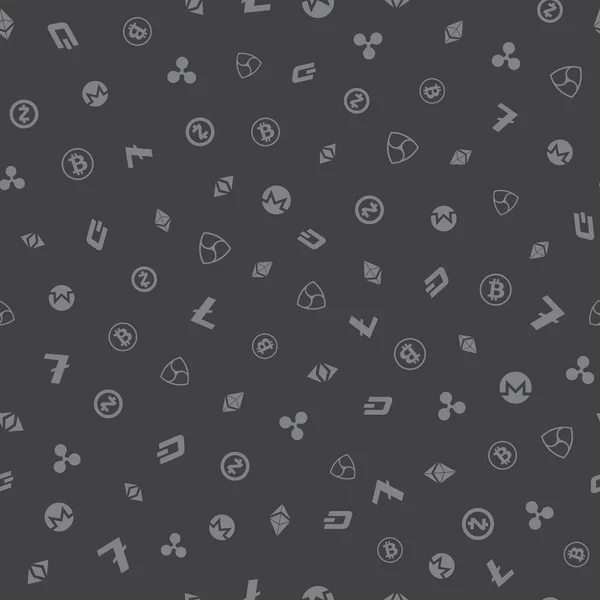 Cryptocurrency Dikişsiz desen arka plan.