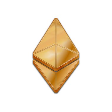 Ethereum para trendy 3d stil vektör simge.