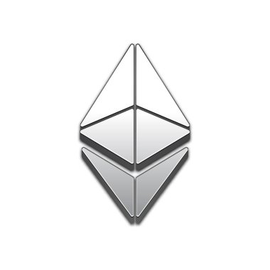 Ethereum para trendy 3d stil vektör simgesi.