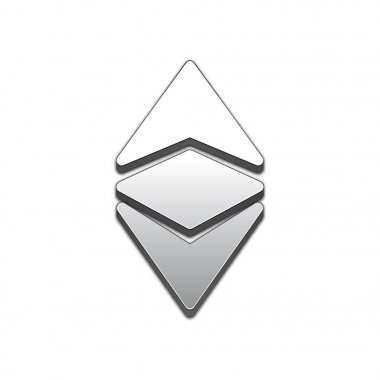 Ethereum klasik trendy 3d stil vektör simgesi.