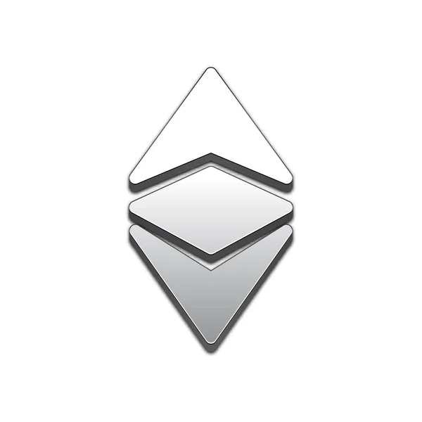Ethereum κλασικό μοντέρνο 3d στυλ εικονίδιο του φορέα. — Διανυσματικό Αρχείο
