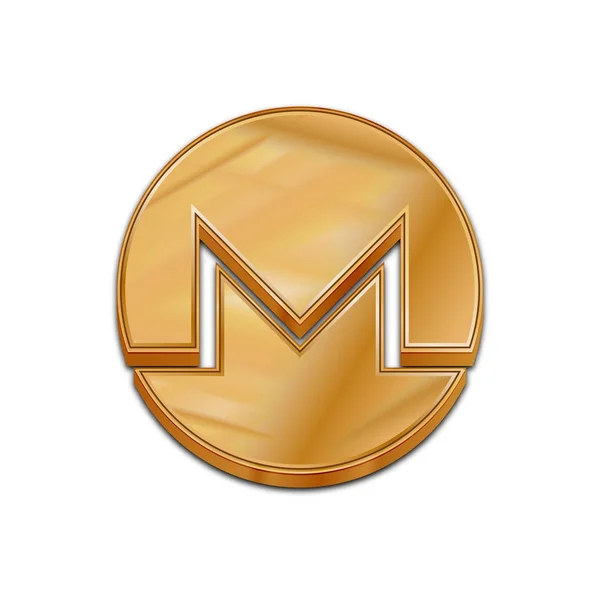 金色 monero 硬币时尚3d 风格矢量图标. — 图库矢量图片