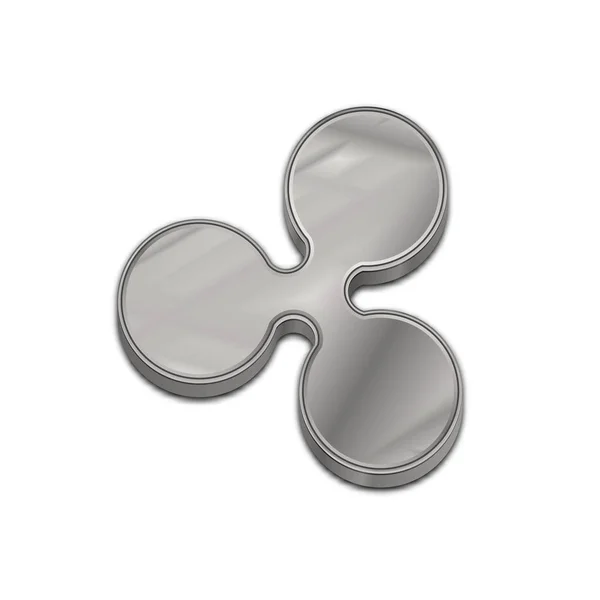 Stříbrné zvlnění mince módní 3d styl vektorové ikony. — Stockový vektor
