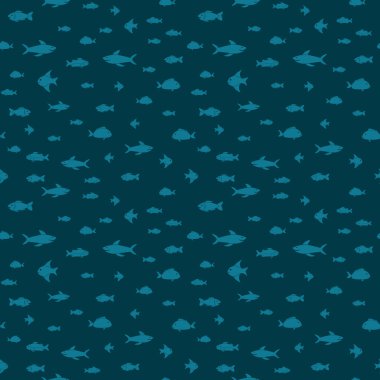 Balık Dikişsiz Desen Arka Plan. Vektör illüstrasyon arka planı.