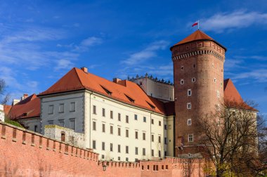 Krakow City, Polonya Wawel görünümünü.