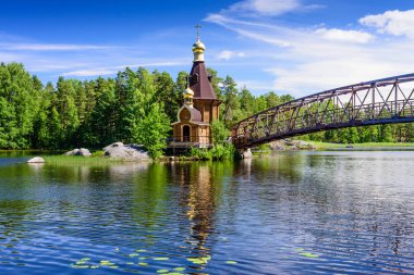 Vuoksa Gölü üzerindeki St. Andrew Kilisesi, Leningradskaya oblast, Rusya