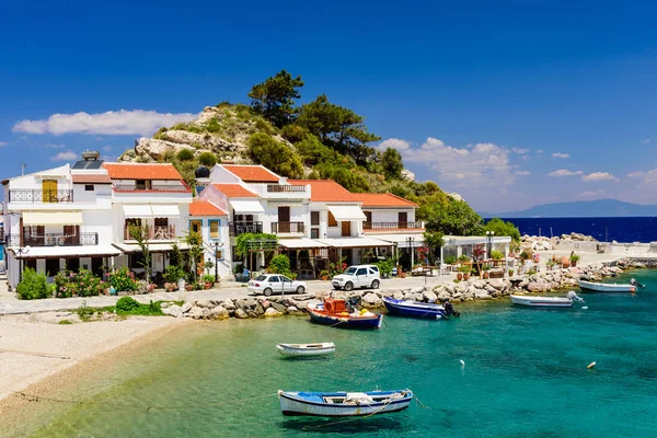 Ostrov Samos Řecko Května 2017 Malebná Vesnice Kokkari Tradičními Domy — Stock fotografie
