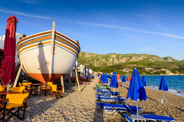 如诗如画的希腊群岛 Kokkari 萨摩斯岛希腊的美丽海滩 — 图库照片