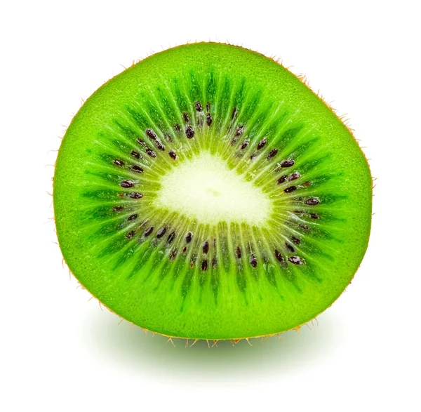 Quivi Isolado Metade Das Frutas Kiwi Isoladas Fundo Branco Com — Fotografia de Stock