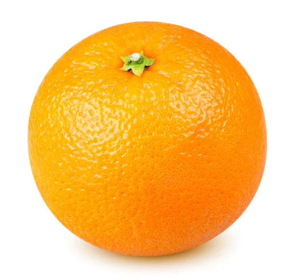 孤立したオレンジの果実 クリッピングパスを持つ白い背景に隔離された1つの全体のオレンジ色の果実 — ストック写真